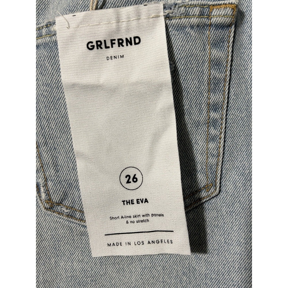 GRLFRND Eva Denim Size 26 A-Line Mini Skirt Button-Fly Women's - Picture 4 of 9